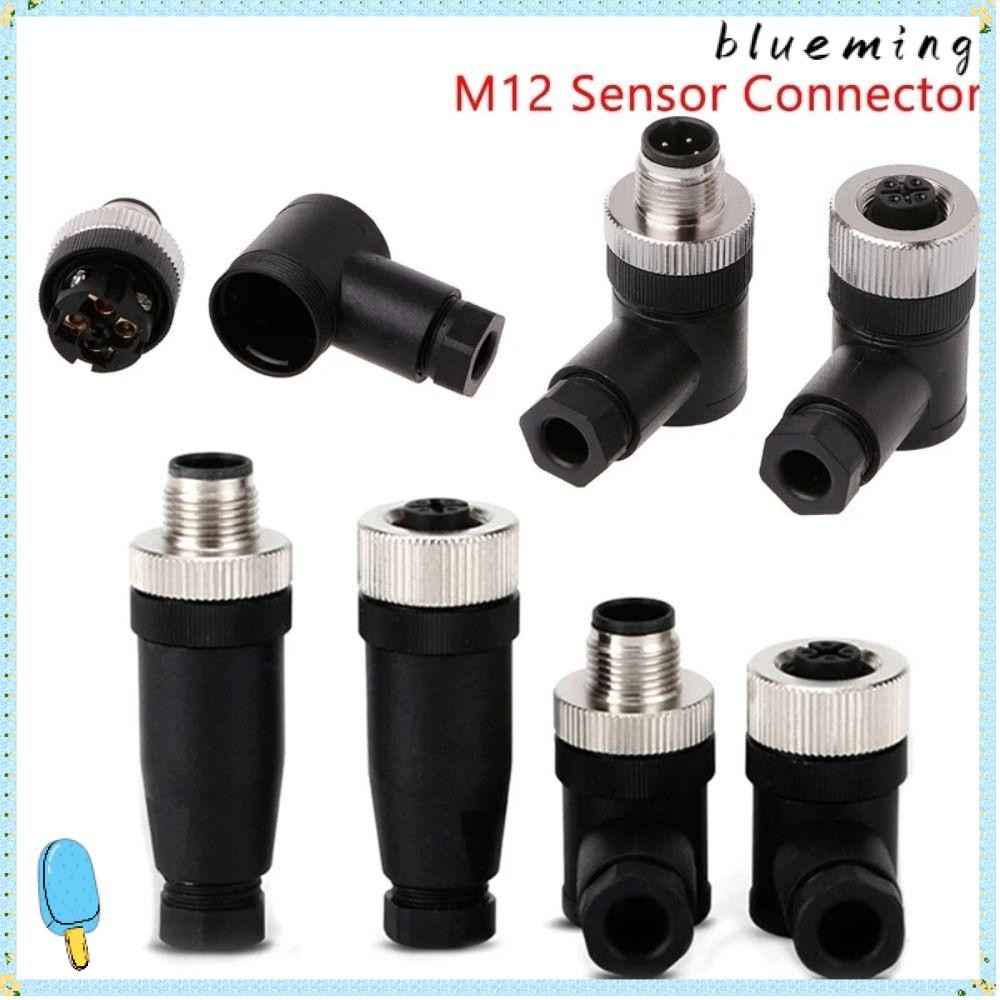BLUEMING M12 Sensor Connector, 4 5 8 Pin ชายหญิงซ็อกเก็ต M12 ปลั๊กการบิน,ประเภทเซนเซอร์ขั้วต่อปลั๊กก