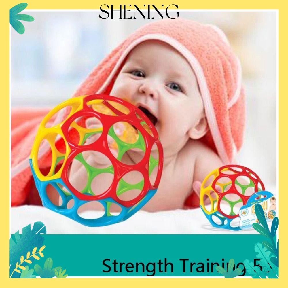 ลูกบอลฝึกความแข็งแรง SHENING, Easy-Grap BPA-Free Bright Starts Oball, อายุทารกแรกเกิดและขึ้นเด็ก Gri