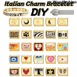 สร้อยข้อมือสแตนเลสสไตล์อิตาเลียน ขนาด 9 มม. สำหรับทำเองได้ง่…