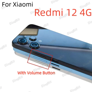 สําหรับ Xiaomi Redmi 12 4G 23053RN02A ฝาหลังแบตเตอรี่ฝาครอบกลางกรอบพร้อมปุ่มปรับระดับเสียงเลนส์ LCD กรอบด้านหน้า