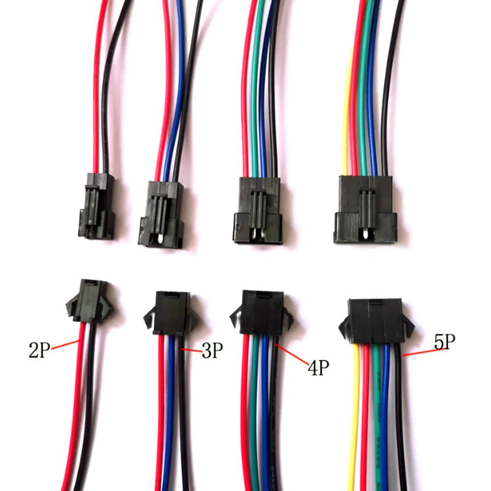 10 คู่/ล็อต 2Pin/ 3Pin/ 4Pin/ 5Pin ชายและหญิงชุด JST SM Connector สําหรับสาย LED Strip