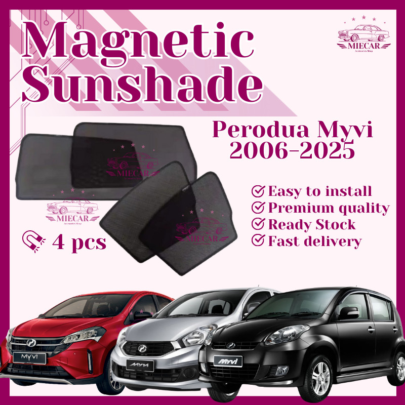 ม่านบังแดดแม่เหล็กสําหรับ Myvi 2006-2025 (4 ชิ้น)