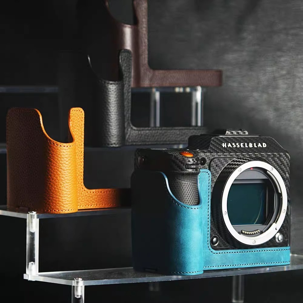 เหมาะสําหรับ Hassel X2D เคสหนัง X2D 100C เคสป้องกันกล้องหนังแท้หนังวัวชั้นแรก X2D ฐานกระเป๋ากล้อง