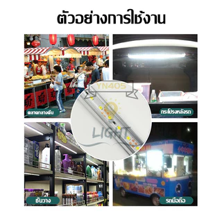 รางประหยัดไฟLED 12V 30/60/100CMพร้อมปากคีบ ใช้กับแบตเตอรี่ โซล่าเซลล์ ตู้โชว์ ตู้เสื้อผ้า ใช้ภายในอาคาร