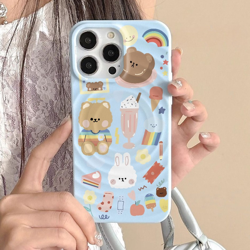 💎Just-เข้ากันได้ iPhone แม่เหล็ก การชาร์จไร้สาย เคสไอโฟน 11 XS 14plus 15PRO 12 13 16promax xsmax xr ป้องกันฝุ่-HLCXK13