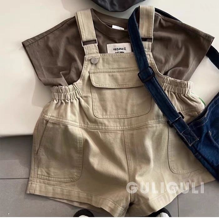 ชาย 2-6Y เกาหลี Street Overalls กางเกงขาสั้นฤดูร้อนเย็น Tropical สวมใส่ Breathable น้ําหนักเบา Sun-P