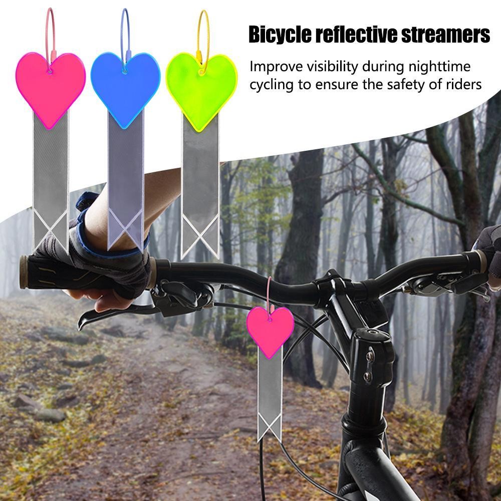เบาะนั่งจักรยานแขวน Reflector ริบบิ้นสะท้อนแสงคําเตือนแถบขี่จักรยาน Charms สําหรับภูเขาและ Q9s2
