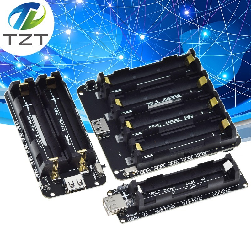 สองแรงดันไฟฟ้า 18650 แบตเตอรี่ลิเธียมโล่ V8 โทรศัพท์มือถือขยายโมดูล 5 V/3A 3 V/1A Micro USB สําหรับ 