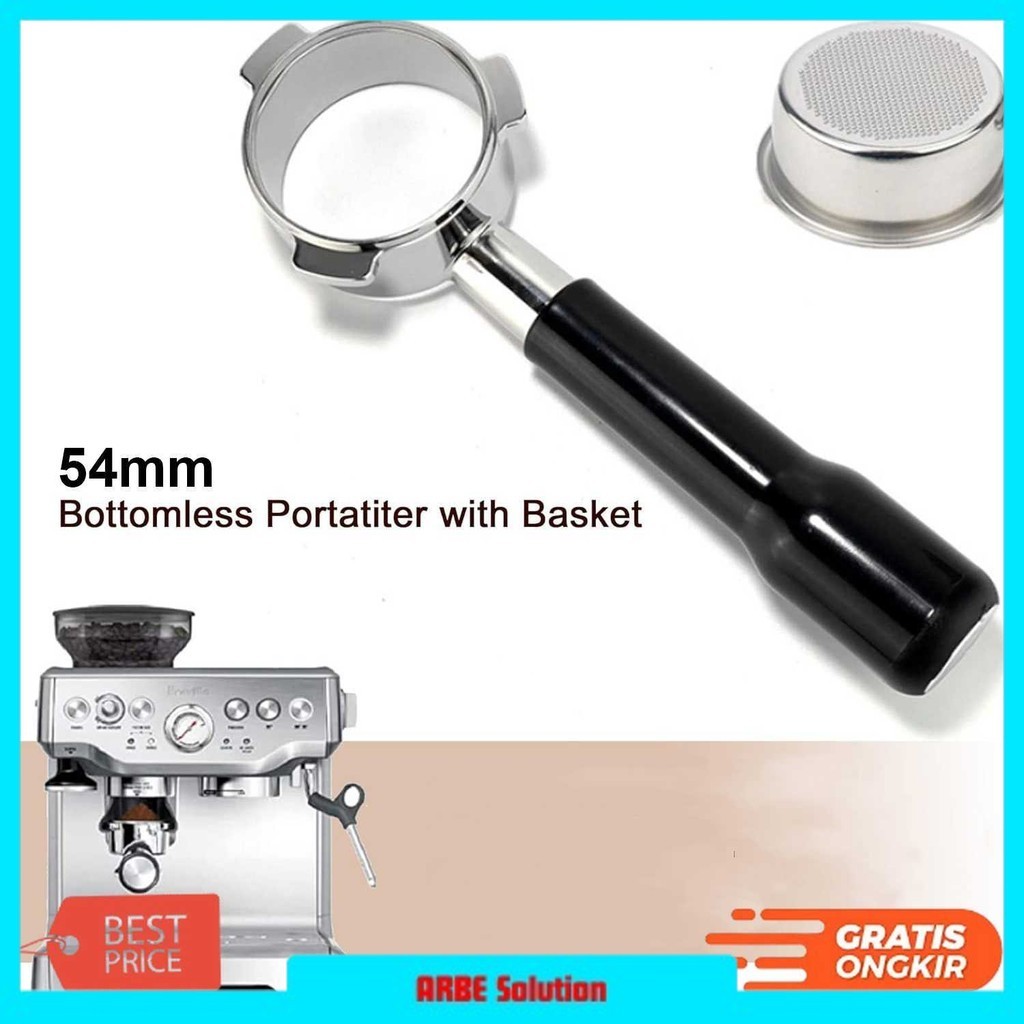 One Two Cups Bottomless Naked Portafilter Stainless Breville 54mm