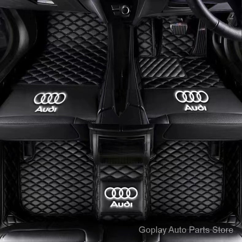 E-tron Audi a4 a6 a7 a8 ซองหนังทําความสะอาดพวงมาลัยรถยนต์ พรมปูพื้นรถยนต์ แบบหนัง กันน้ํา สําหรับ