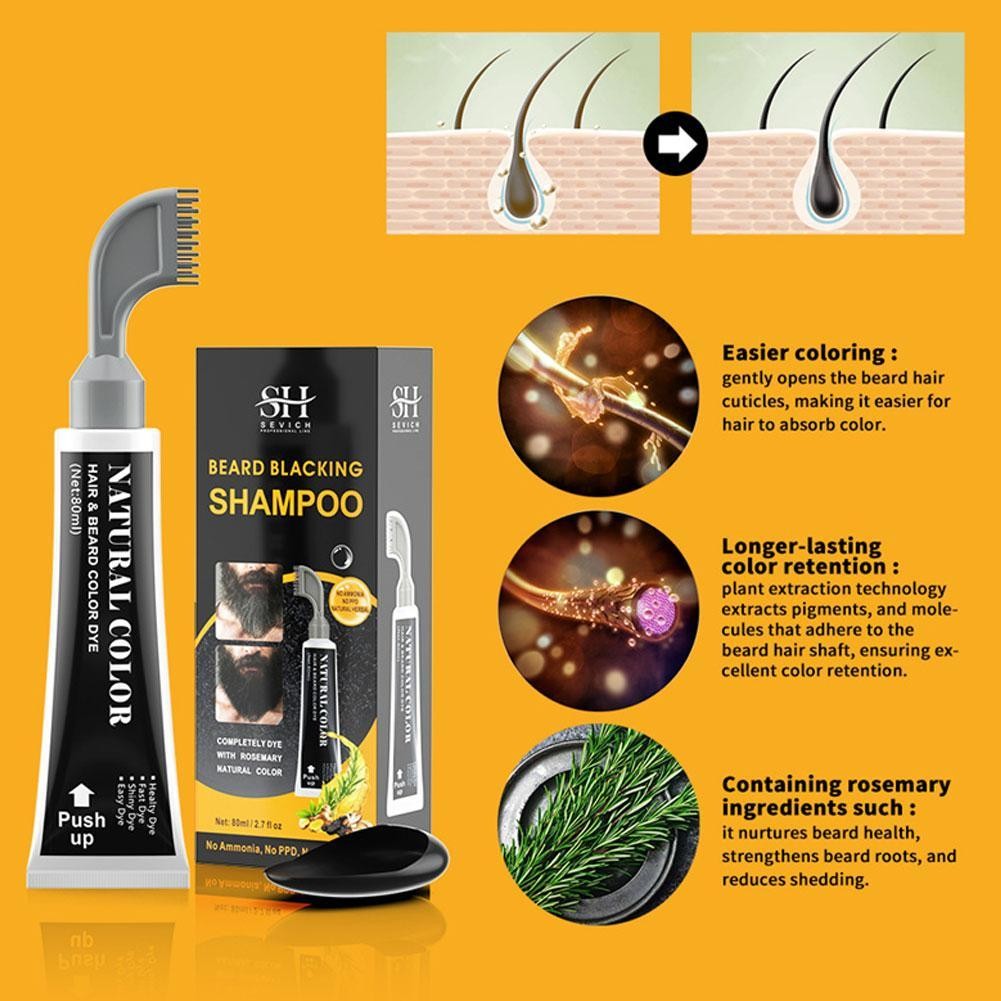 Men Beard Dyefruit และผักหนวดสีหวี One Beard Black Dye I4i1