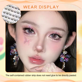 [จัดส่งในพื้นที่]3/1PCS KUESICR 3D DIY Single Cluster Self-กาวขนตาปลอมC-curled Natural Curlingใช้งานง่ายอะนิเมะEye