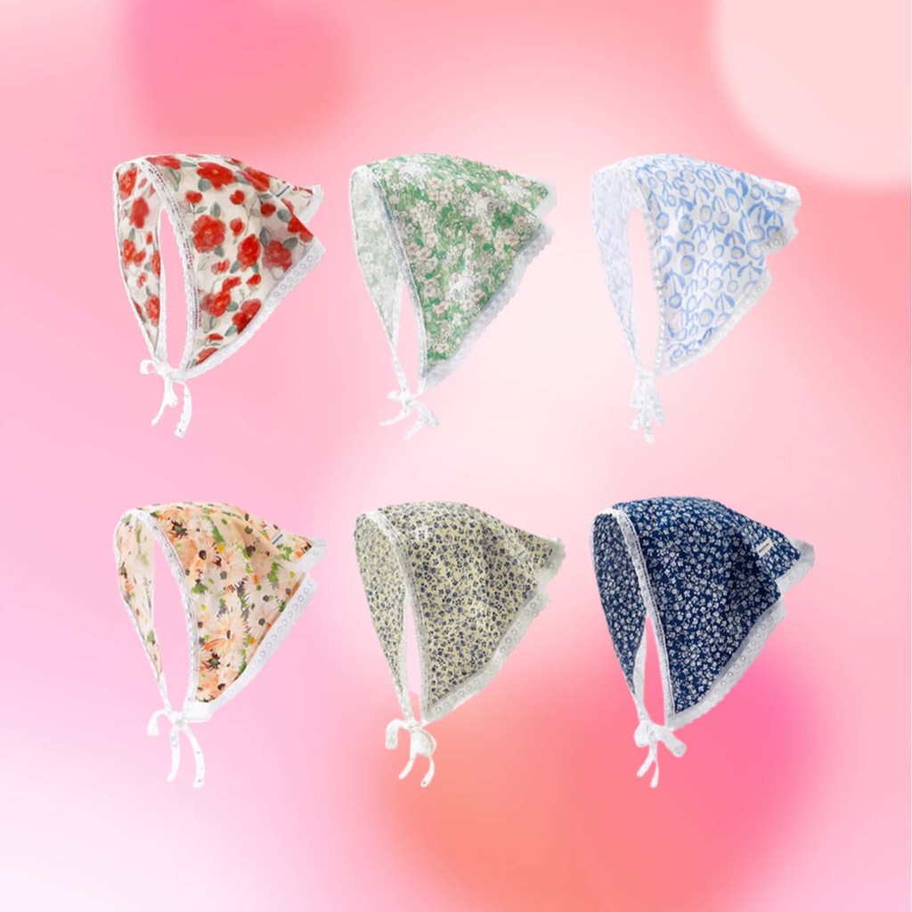 ที่คาดผมผ้าพันคอ ผ้าโพกหัว ลายดอกไม้ โครเชต์ถัก ที่คาดผม หญิง ย้อนยุค อิทธิพล น่ารัก หวาน เดซี่น้อย