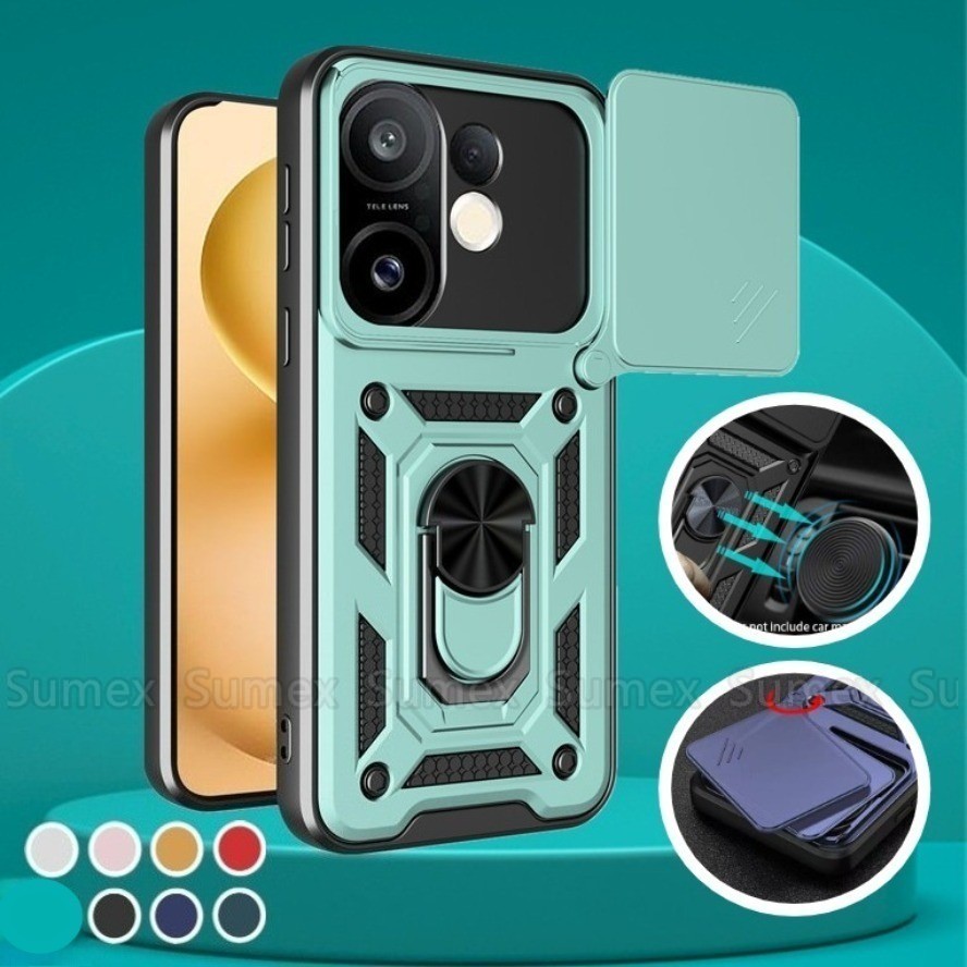 กันกระแทกแหวนสําหรับ Vivo X200 FE Pro 5G Push ดึงกล้องป้องกันกรณีโทรศัพท์ Hard ฝาหลัง Vivox200 Vevo 