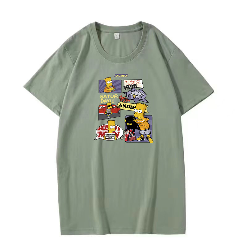 สไตล์ฮ่องกง 23 ฤดูร้อน newCOD Street Wear All-Match พิมพ์ผู้ชายเสื้อยืดสุดฮอตสไตล์ใหม่แขนสั้น 2025in