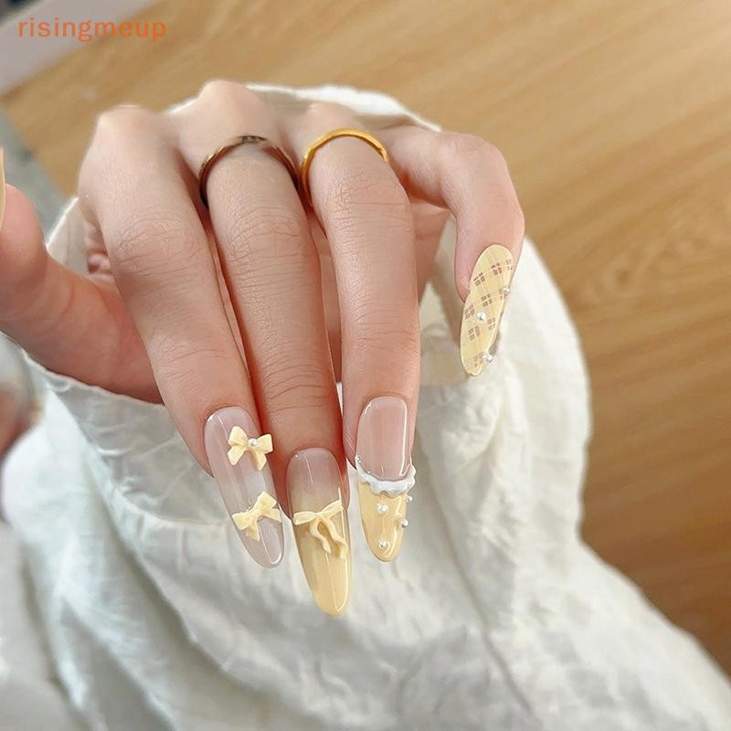 [risingmeup] 50 ชิ้น Waved ริบบิ้นโบว์ตกแต่งเล็บสีทึบ Bowknots เรซิ่นตกแต่งเล็บสําหรับ DIY Hairpin เล็บอะไหล่ใหม่ - รูปที่ 4