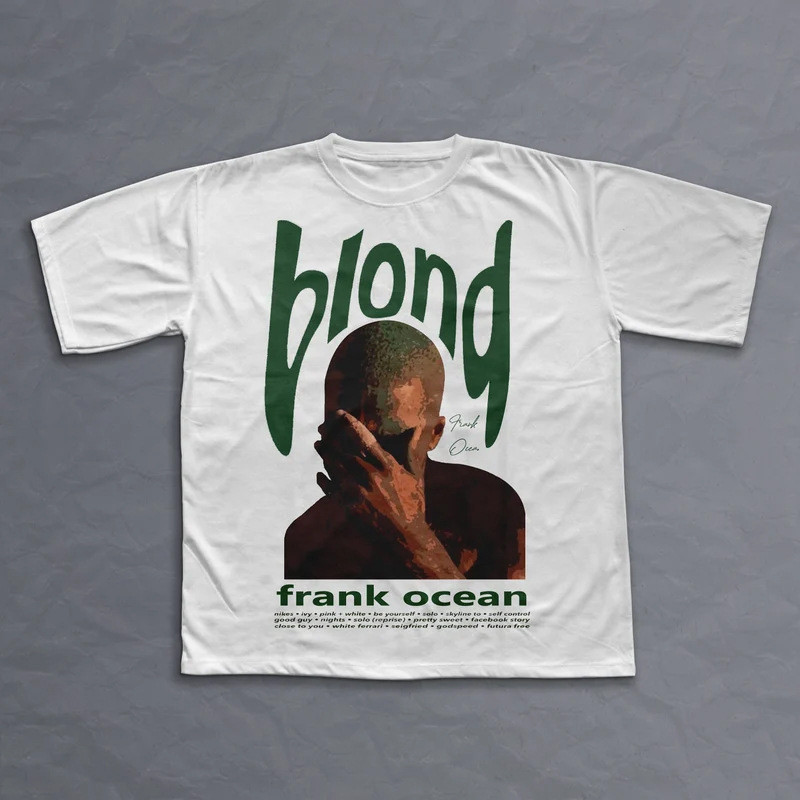 2025 ใหม่ Rapper Frank Retro Graphic T เสื้อผู้ชาย Hip Hop Ocean อัลบั้ม O9M8