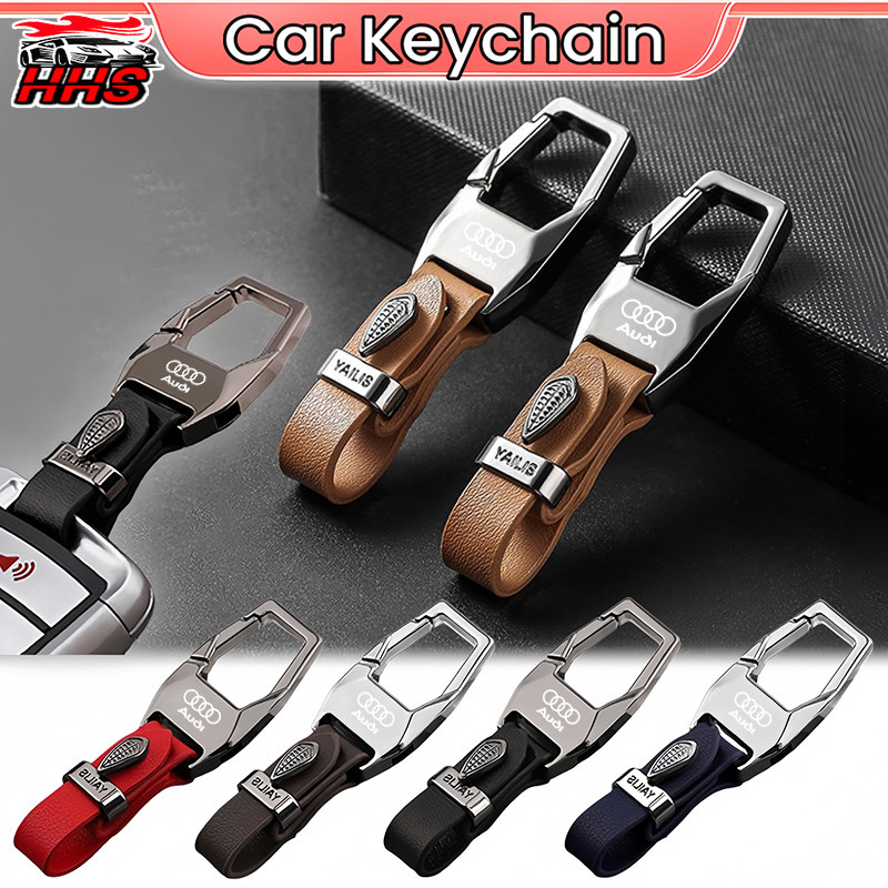 Audi พวงกุญแจรถคุณภาพสูงสังกะสีหนัง Multi-Functional แขวนหัวเข็มขัด High-End แฟชั่นผู้ชาย Key Chain 