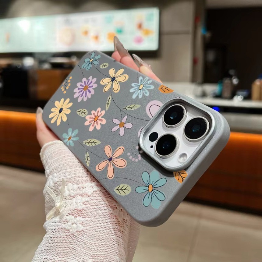 สําหรับ OPPO A5 A3 Pro A5X A3X A5i A40 A20 A60 Reno 5 6Z 7Z 8Z ปลอกดอกไม้ที่เรียบง่ายหนังเนื้อเคสโทร