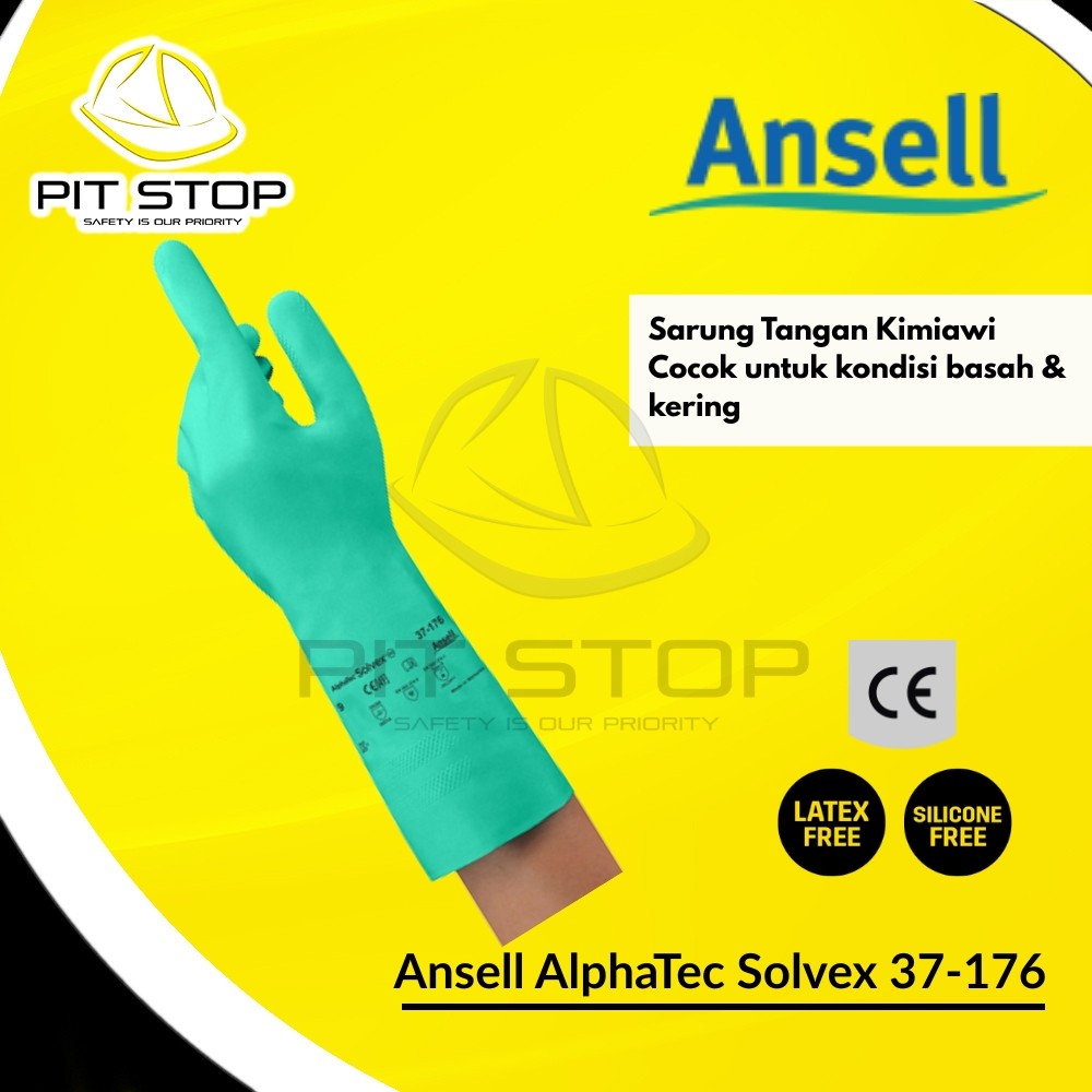Ansell AlphaTec Solvex 37-176 ถุงมือเคมี ยางไนไตรล์ ความปลอดภัยในการทํางาน