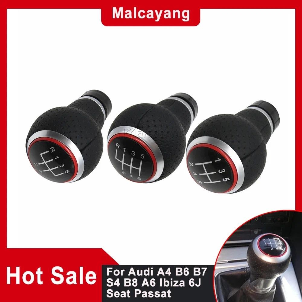 ใหม่เกียร์ Shift knob Lever Shifter สําหรับ Audi A4 B6 B7 B8 A6 S4 8K A5 8T Q5 8R Ibiza 6J ที่นั่ง L