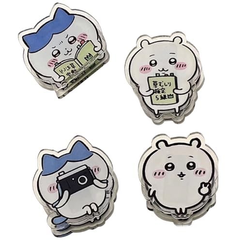 Hachiware Rabbit Stationery Book Clips ชุด 4 สำหรับโรงเรียนและเครื่องเขียนสำนักงานน่ารัก Mini คอสเพล