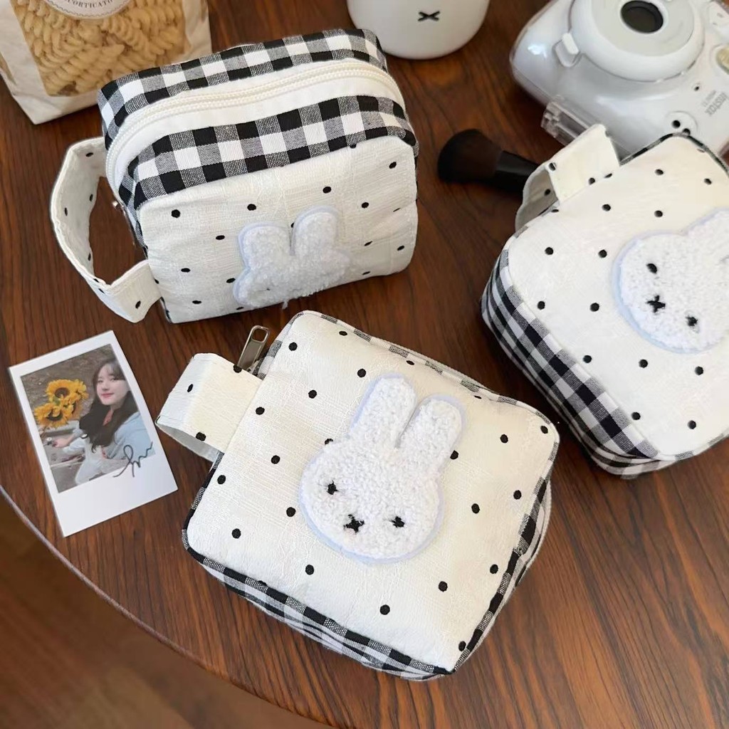 น่ารัก Miffy Bunny Storage Pouchกระเป๋าซิปขนาดเล็กสําหรับสิ่งจําเป็นในชีวิตประจําวันการออกแบบที่เรียบง่าย | พิ้งกี้ฮาเวน