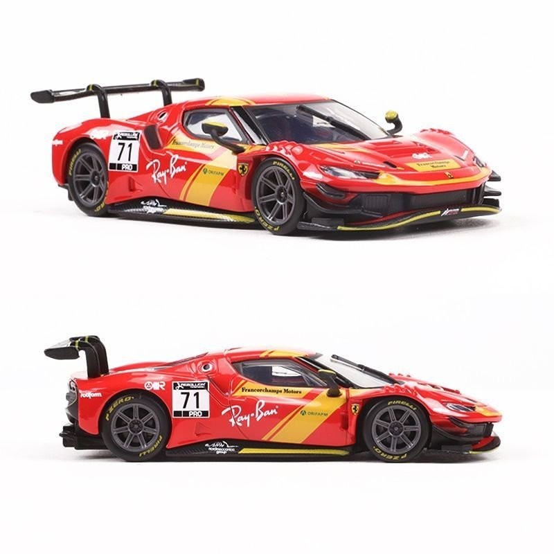 เปิดตัวครั้งแรกดีกว่าอเมริกา 1: 43 Ferrari 296 GT3 รถแข่ง 499P Le Mang รถสปอร์ตจําลองรถโลหะผสมรุ่น