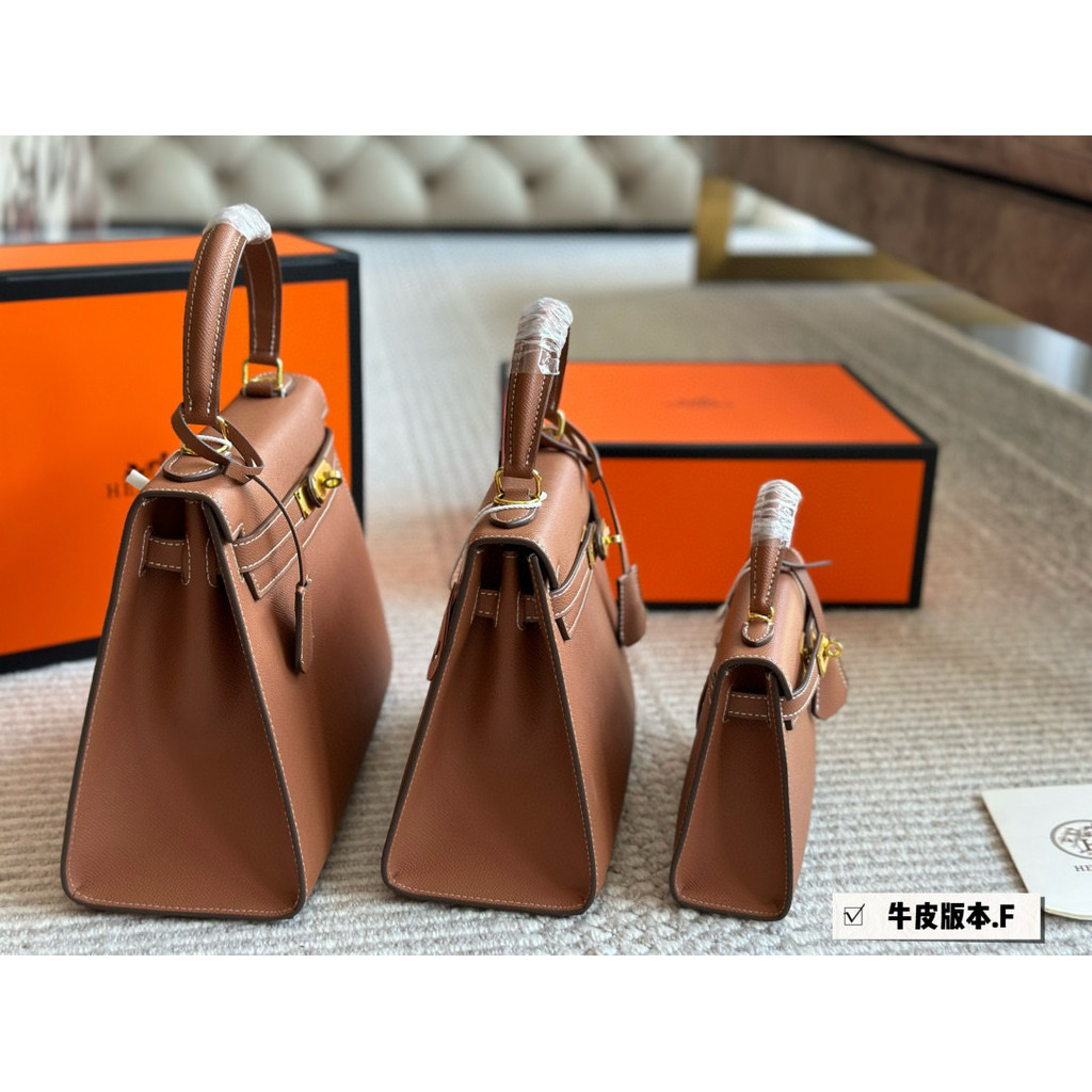 Golden Buckle Kelly 28 ซม., กระเป๋าสะพายและถือขนาดใหญ่