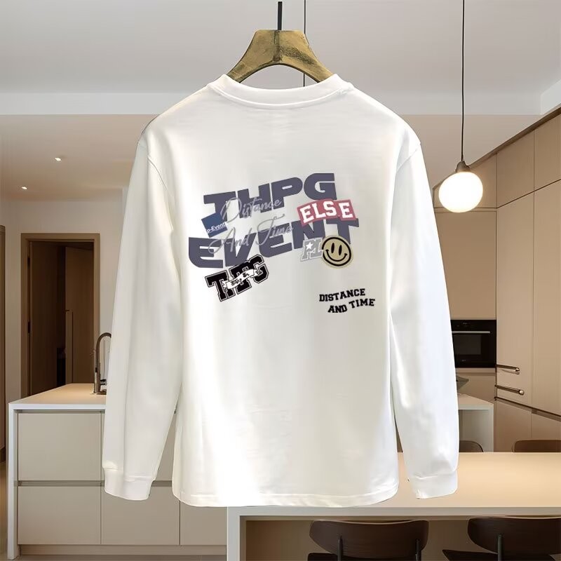 COD 2025P18 Long Sleeve T-Shirt E678 (220g Combed Cotton) Black and White M-5XL new23 O2JV