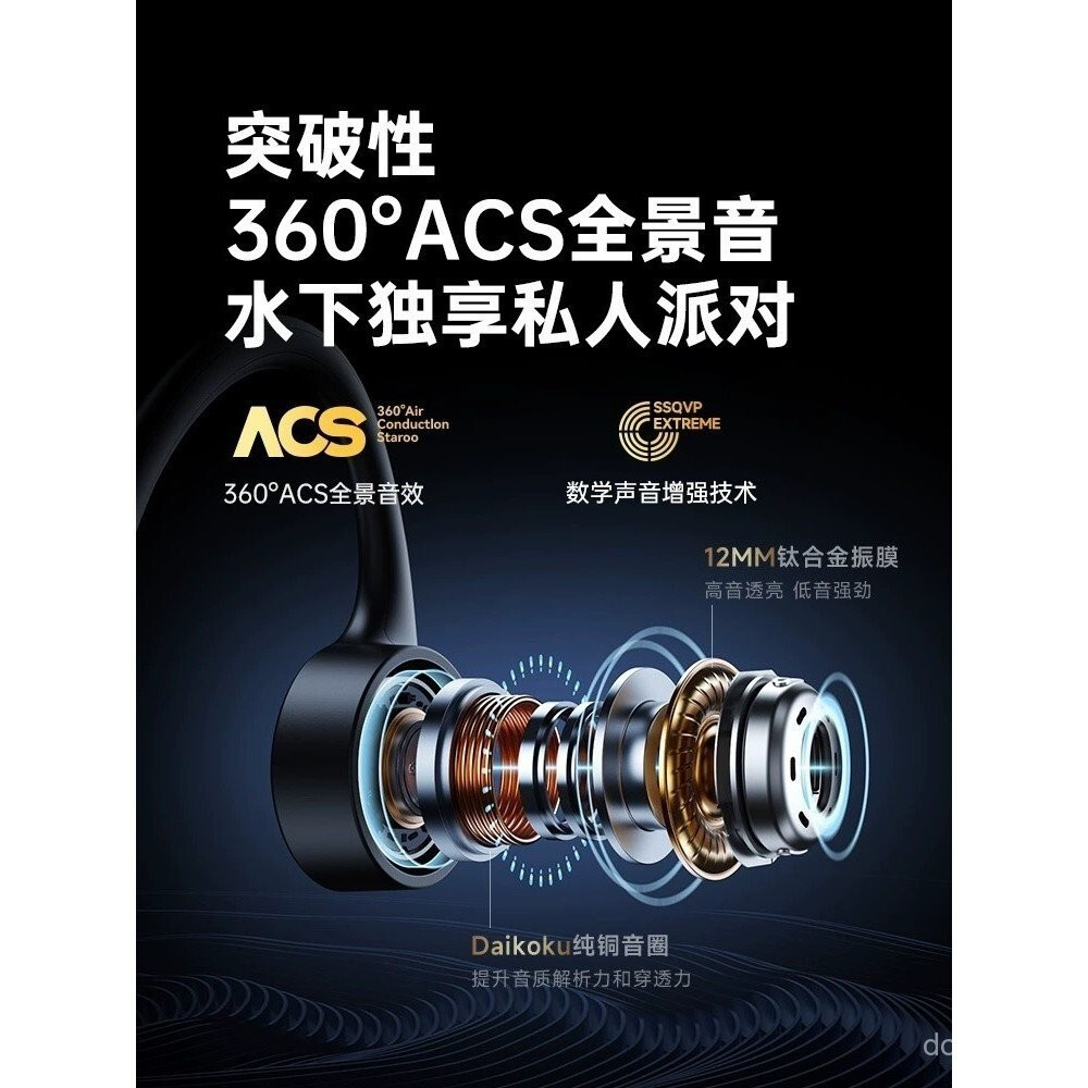 [นําเข้าจากเยอรมัน]หูฟังบลูทูธการนํากระดูกเสียง Berlin สําหรับวิ่งกีฬาเปิดหูขี่จักรยาน Swimng ME6LHT