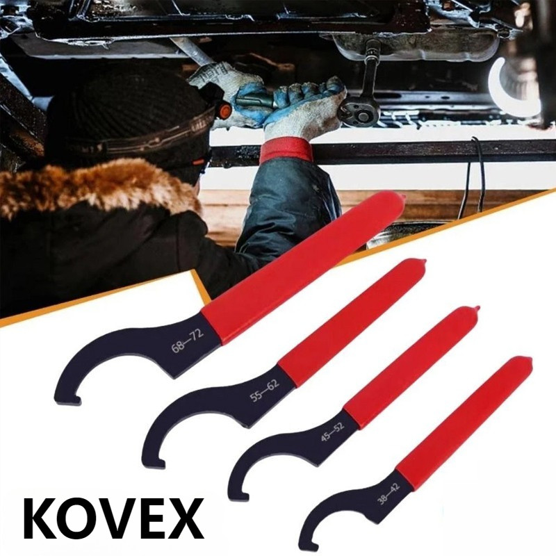 ประแจเครื่องมือ,สําหรับรอบ Nut C 45-48HRC Hook ประแจ Spanner, สีดํา Oxidized Anti Slip Handle ประเภท KOVEX