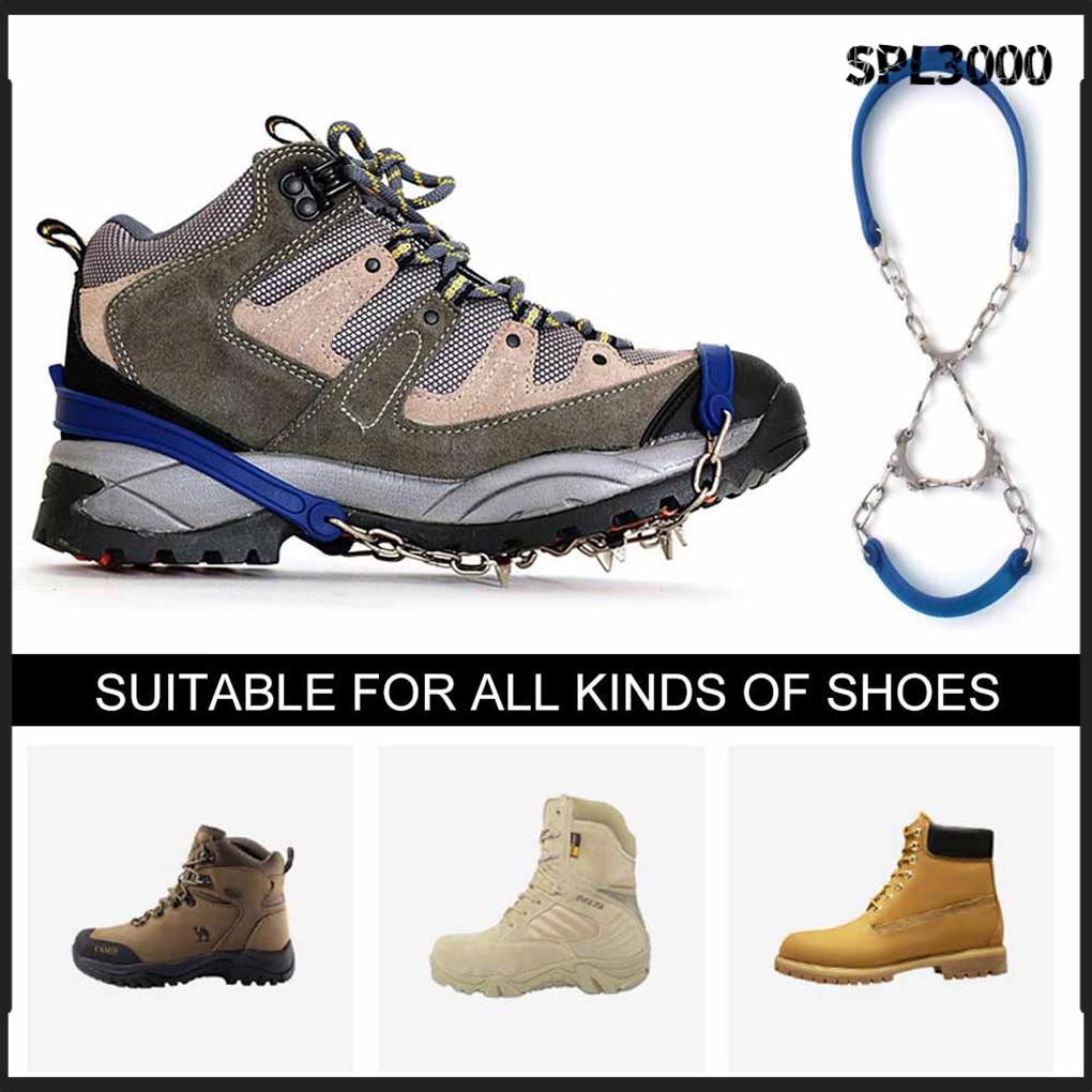 1 คู่กลางแจ้ง 6 ฟัน Crampon รองเท้าเดินป่าปีนเขา Spikes Gripper ฤดูหนาว Anti ซิลิโคน Ice Chain กีฬา 