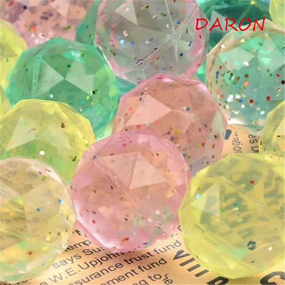DARON 6 ชิ้นยาง Bouncy Ball, ขนาดใหญ่สายรุ้งสี Bouncy Ball, Shape Ball Clear Bouncy ของเล่นสุ่มหญิง