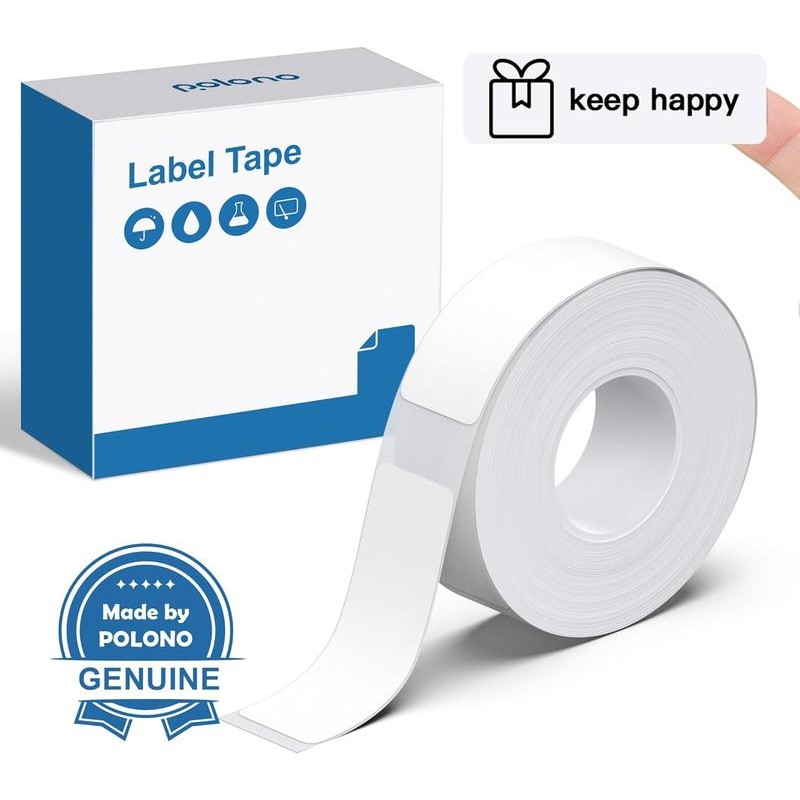 POLONO และ NELKO เทปเครื่องทําฉลาก P31S/P21 ของแท้ กระดาษพิมพ์ฉลาก Adapted, 14x40mm (0.55"x1.57"), 1