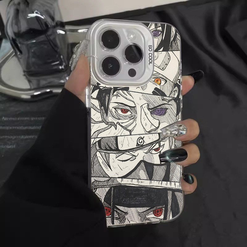 นารูโตะตาเหมาะสําหรับ Apple 16promax เคสโทรศัพท์ใหม่ iPhone15 ชุด ipone14 อะนิเมะ 13mini Sasuke 12pr