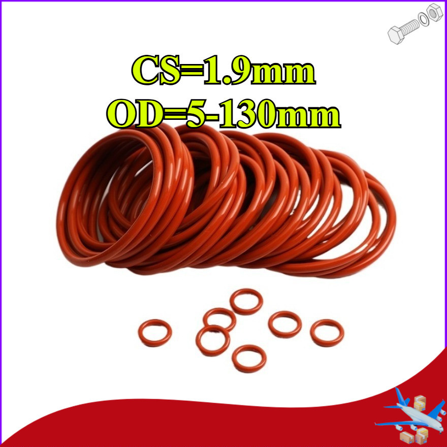 ปะเก็นโอริงซิลิโคน โอริง สีแดง VMQ ORing O-ring CS1.9มม*OD5-130มม【DTY-MB1】