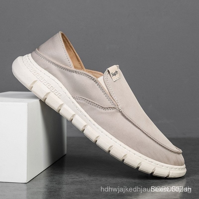 ⭐⭐⭐⭐Qlity Assurance Flash Sale New Light Croc Shoes Men Canvas Casl Shoes Slip On Shoes รองเท้าโลฟเฟ