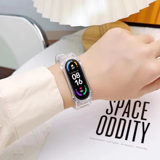 สายรัดกรณีโปร่งใส TPU อ่อน for Xiaomi Mi Band 10 9 8 ปกป้องหน้าจอ สายรัดข้อมือวงเข็มขัด for Smartwatc Mi Band 10 9 8 NFC