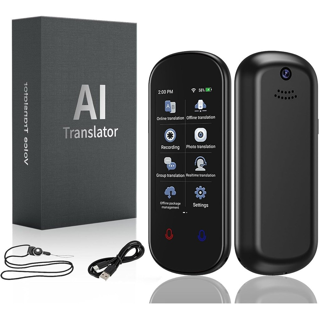 Voice Translator Device, Translator Instant Translator No WiFi, ChatGpt AI Translation Device with V