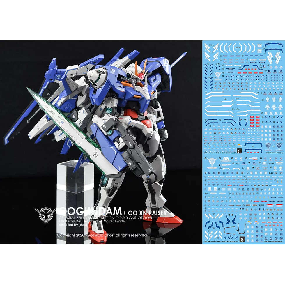 สติ๊กเกอร์น้ําร้อน GHOST Version MG 1/100 Limited 00 Enhanced XN Raiser 00R Fluorescent จัดส่งฟรี