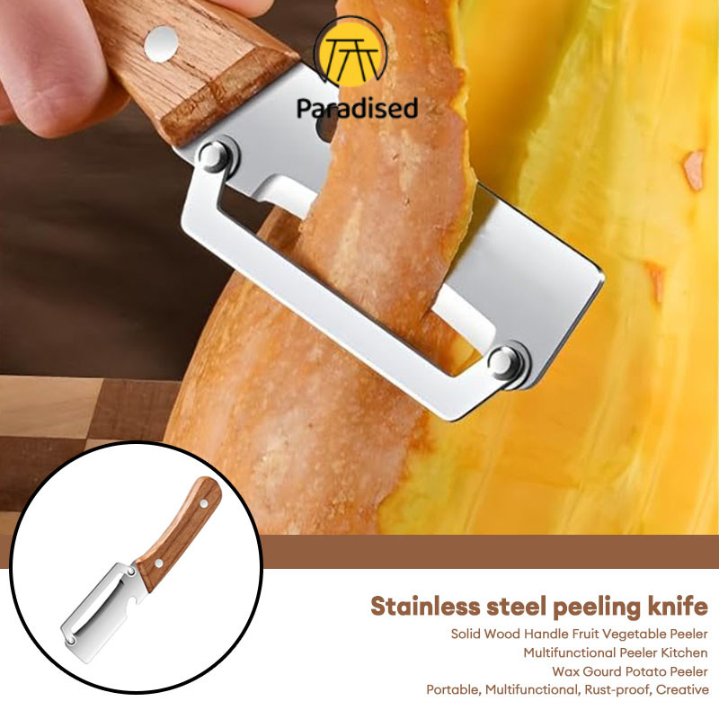 PAด้ามไม้เนื้อแข็ง ที่ปอกผักผลไม้ ขี้ผึ้ง มะระ มันฝรั่ง ครัว มัลติฟังก์ชั่น