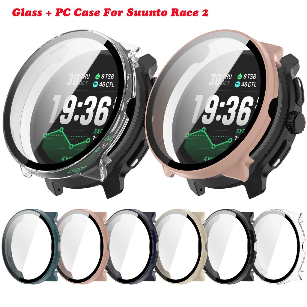 กระจกนิรภัยสําหรับ Suunto Race 2 ป้องกันหน้าจอ Hard PC กรอบกันชนสําหรับ SUUNTO RACE2