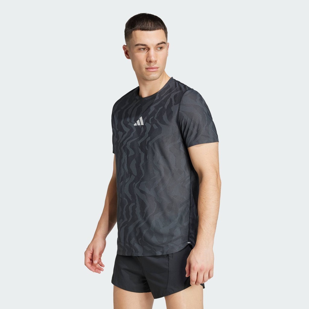 adidas วิ่ง เสื้อยืด Ultimate Running Engineered CLIMACOOL+ ผู้ชาย สีดำ JC7338
