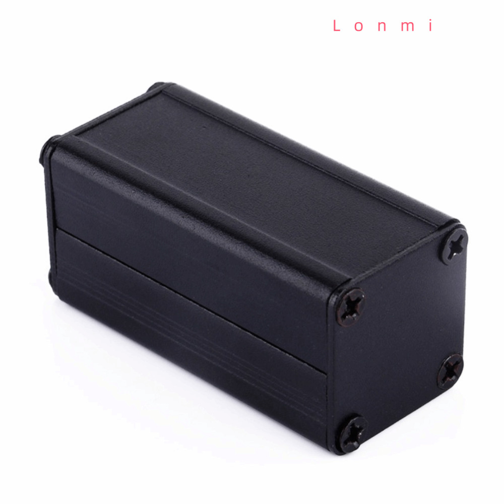 LONMI อลูมิเนียม Extruderd, 50x25x25 มม.1.97x0.98x0.98in อิเล็กทรอนิกส์ Cooling, DIY อลูมิเนียมสีดํา