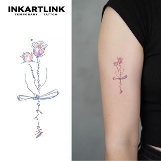 INKARTLINK Line RoseTemporary Tattoo สติ๊กเกอร์รอยสักหลากสี …