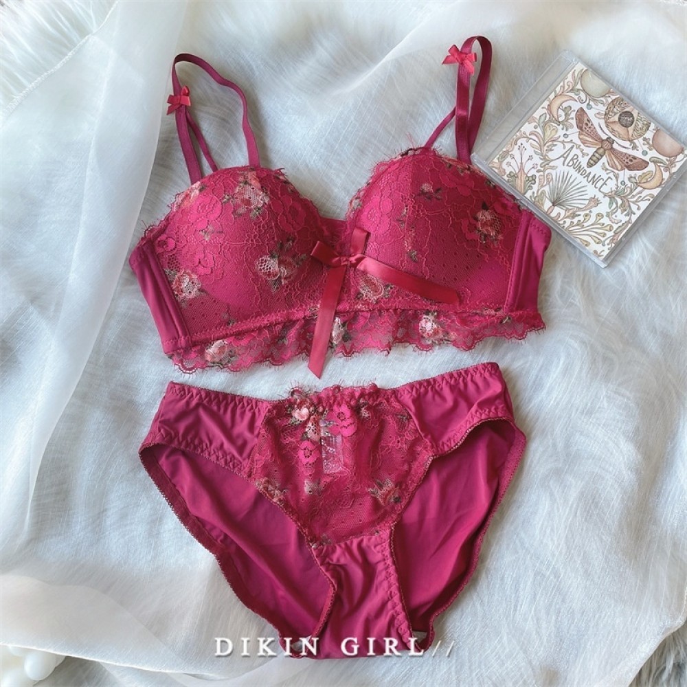 Q th Vintage Oil Painting Rose Wireless Women s Bra Red Suit GT 38 85ab Shop Lzbao27 th ✨alaska220.t