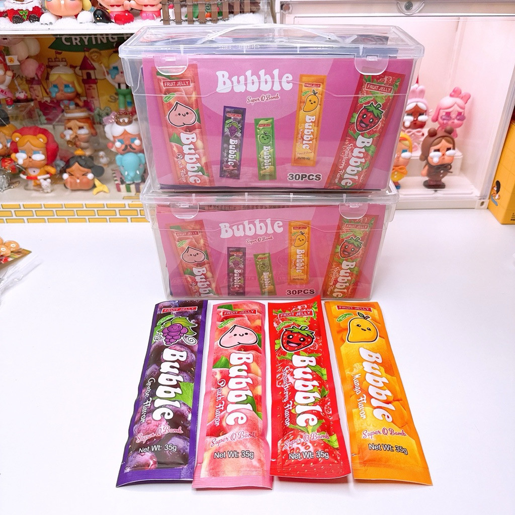 พุดดิ้งกระเป๋าบับเบิ้ล ผลไม้ 4 รส <1 กระเป๋า 30 ชิ้น>