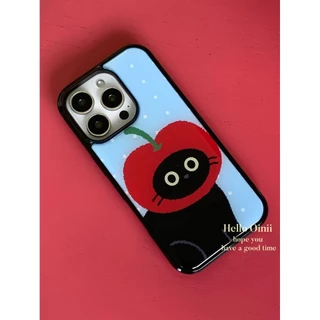 แมวน่ารักสีดําเคสโทรศัพท์ Anti-Fall สําหรับ iPhone 17 Promax 16 Promax 15 Promax 11 12 13 17 14plus 15plus 16e 16plus 15pro 17air