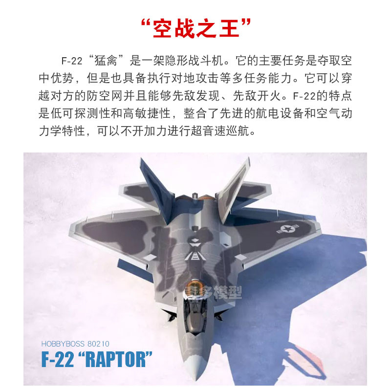 Cheetos รุ่น Trumpeter ประกอบเครื่องบิน 80210 American F/A-22 Raptor Stealth Fighter 1/72